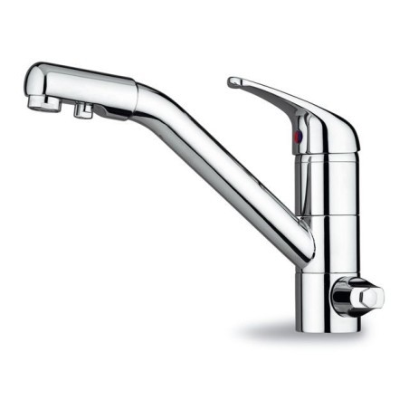 OPUR monocomando per lavello con uscita separata finitura cromo