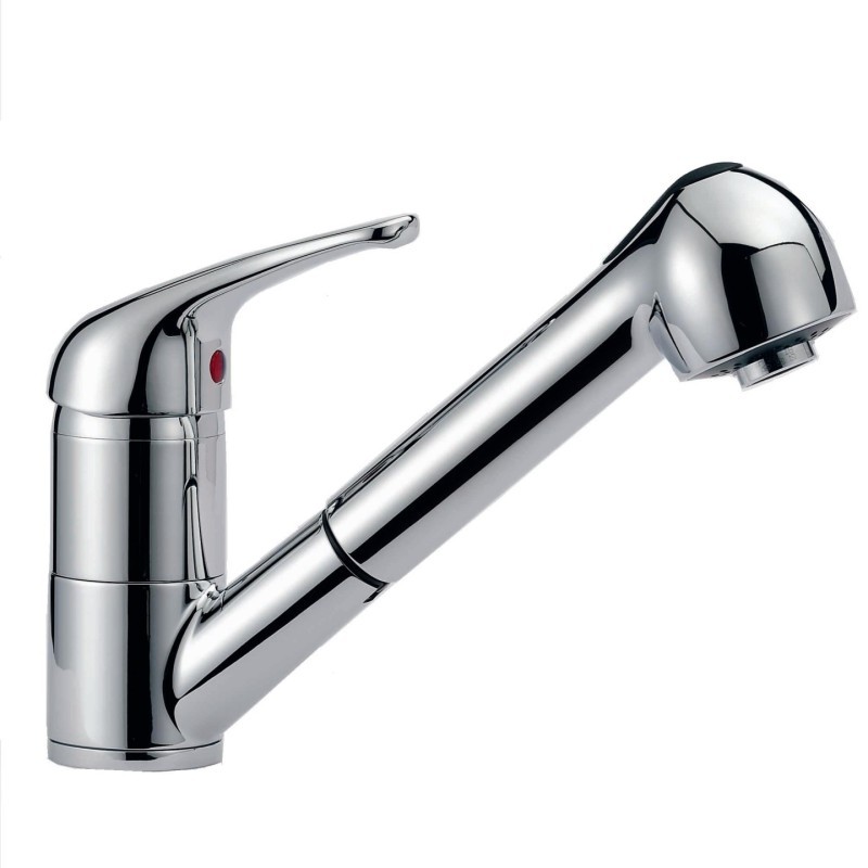 TECNOMIX monocomando per lavello con doccia estraibile finitura cromo