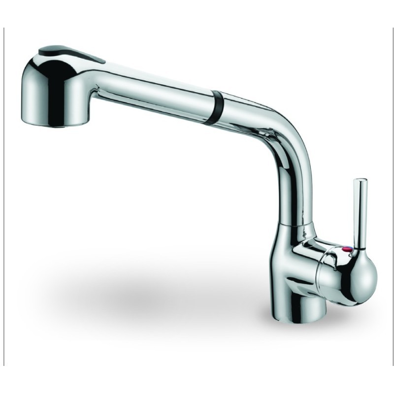 ONDA D monocomando per lavello con doccia estraibile finitura cromo