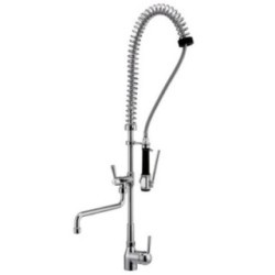 ISOLA monocomando a molla per lavello con doccia finitura cromo