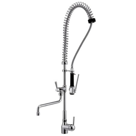 ISOLA monocomando a molla per lavello con doccia finitura cromo