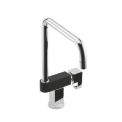 DUCK Monocomando per lavello finitura bicolore nero/cromo