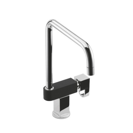 DUCK Monocomando per lavello finitura bicolore nero/cromo