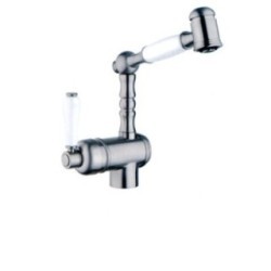 LONDON monocomando per lavello retrò con doccetta estraibile finitura vecchio ottone