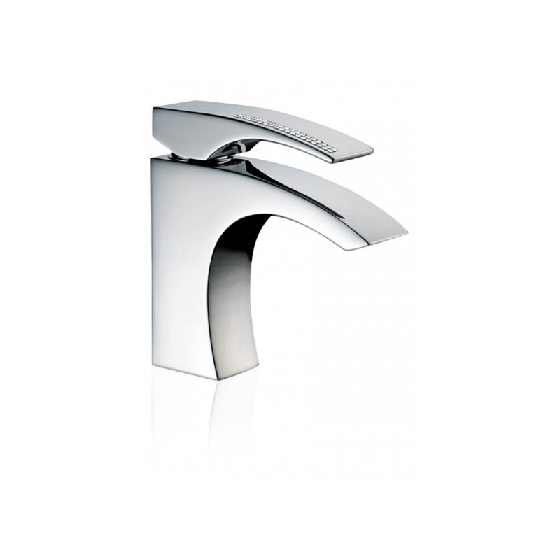 CRYSTAL Monocomando lavabo con scarico automatico finitura cromo