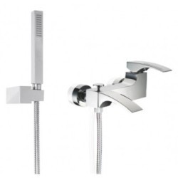 CRYSTAL Monocomando vasca esterno con kit doccia finitura cromo