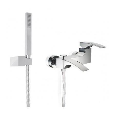 CRYSTAL Monocomando vasca esterno con kit doccia finitura cromo