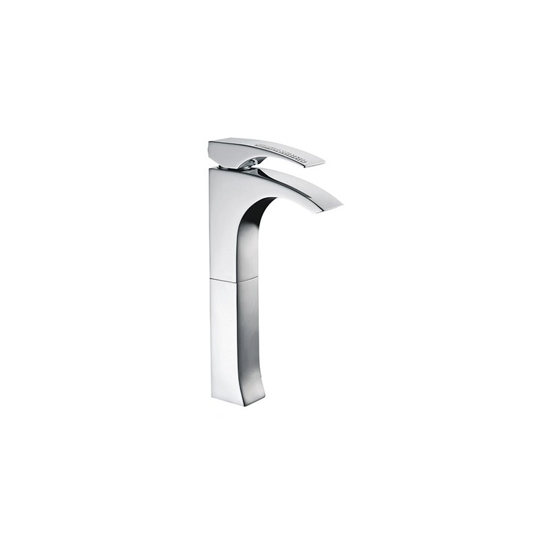 CRYSTAL Monocomando lavabo alto con piletta click-clack finitura cromo