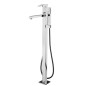 CRYSTAL Monocomando vasca a pavimento con kit doccia finitura cromo