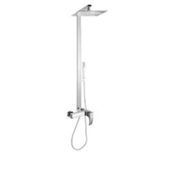 CRYSTAL Colonna doccia completa di miscelatore doccia esterno finitura cromo