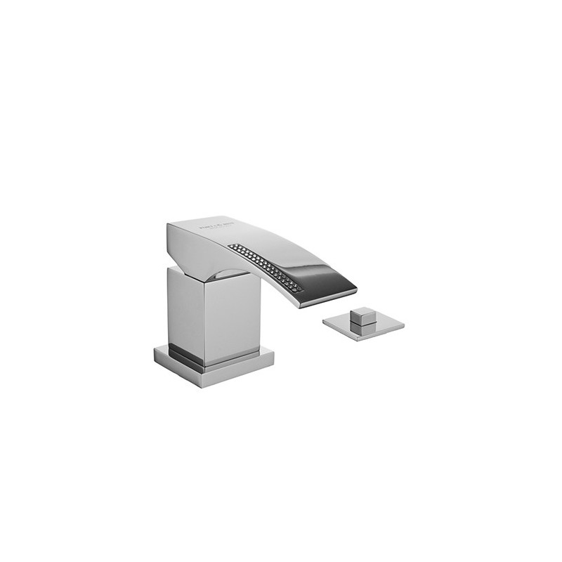 CRYSTAL Monocomando bordo vasca con deviatore finitura oro