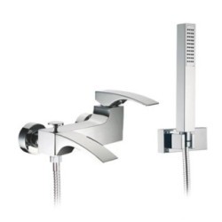 LASER Monocomando vasca esterno con kit doccia finitura cromo