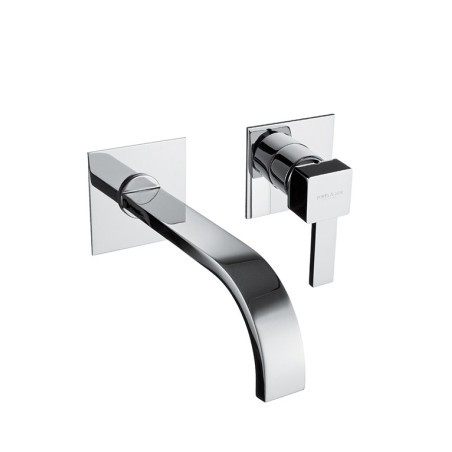 PRETTY Monocomando lavabo a muro due parti canna mm 160 finitura cromo