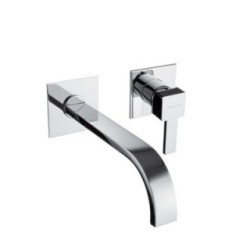 PRETTY Monocomando lavabo a muro due parti canna mm 200 finitura cromo spazzolato