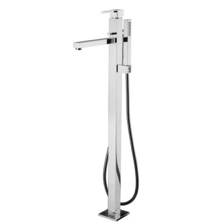 PRETTY Monocomando vasca a pavimento con kit doccia finitura cromo spazzolato