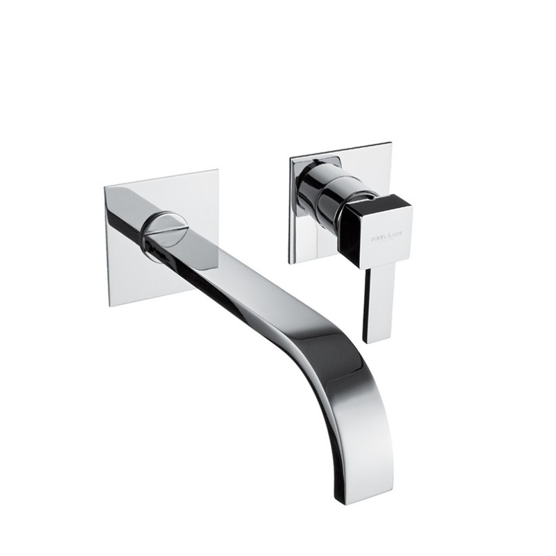 PRETTY Monocomando lavabo a muro due parti canna mm 200 finitura oro