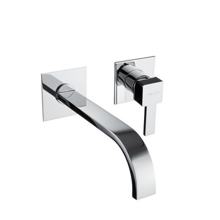 PRETTY Monocomando lavabo a muro due parti canna mm 200 finitura oro