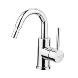 FORMA Monocomando bidet canna alta con piletta click-clack finitura cromo