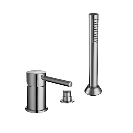 FORMA Batteria monocomando bordo vasca con deviatore e doccetta finitura cromo