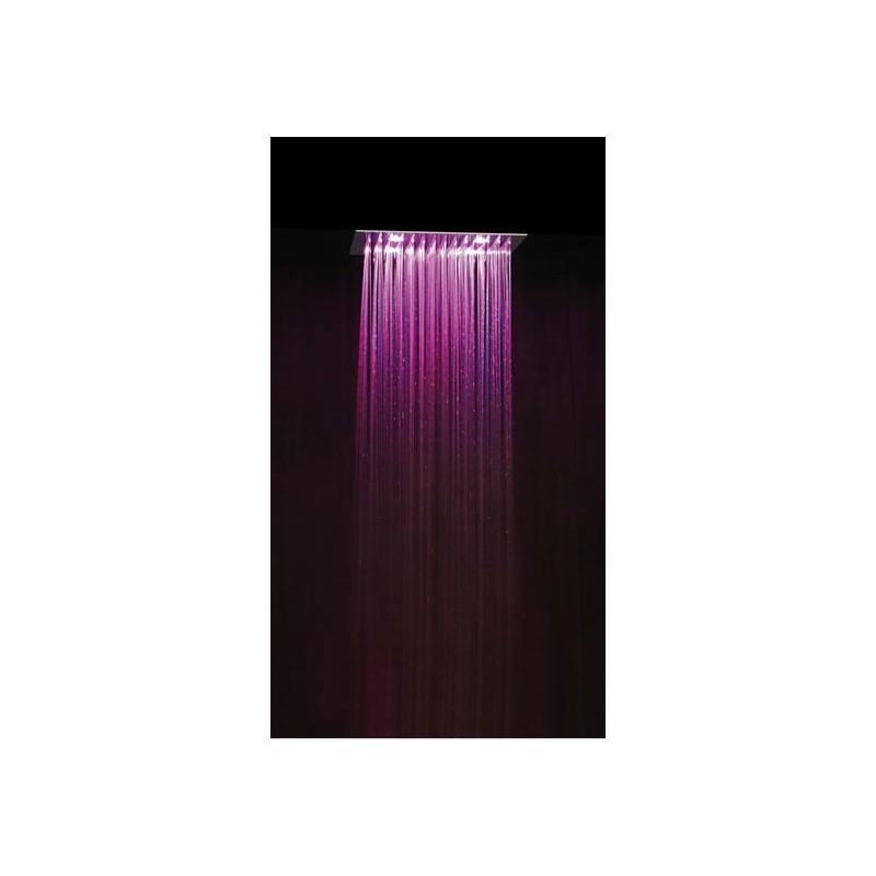 TOP COLOURS soffione cromoterapia da incasso. Quadrato 400x400 con tastiera finitura satinato