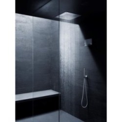 Soffione quadrato 400x400 in acciaio da incasso finitura acciaio lucido