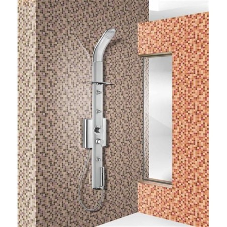 SFERA pannello doccia con miscelatore monocomando finitura satinato