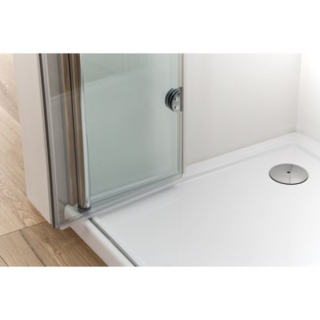 VEGA Box doccia Angolare con porte soffietto con cerniera finitura cromo 80 cm (misura 78/80-78/90 h.185)