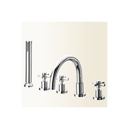 YUPPY Batteria bordo vasca con vitoni ceramici finitura cromo