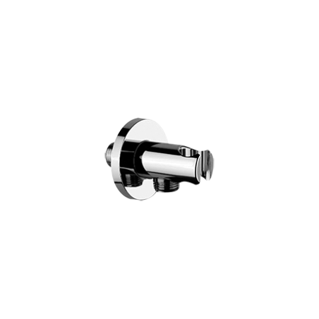 WELLNESS Presa ad acqua minimal tonda in ottone con supporto fisso