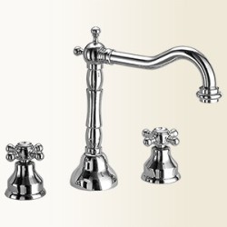 PAPIRO batteria lavabo con scarico automatico finitura vecchio bronzo