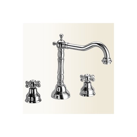 PAPIRO batteria lavabo con scarico automatico finitura  nickel spazzolato