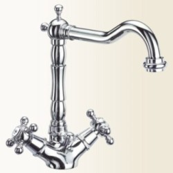 PAPIRO monoforo per lavabo con canna antica finitura vecchio rame