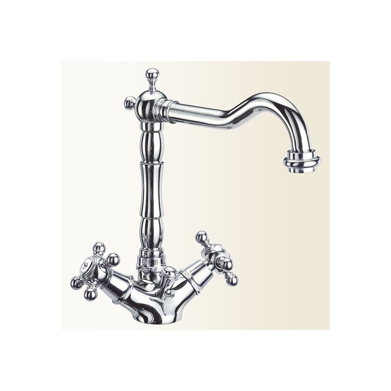 PAPIRO monoforo per lavabo con canna antica finitura vecchio rame